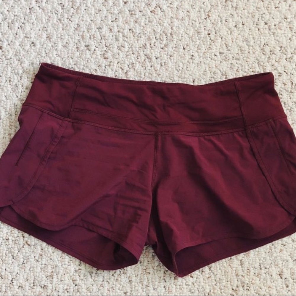 Burgundy lululemon shorts
